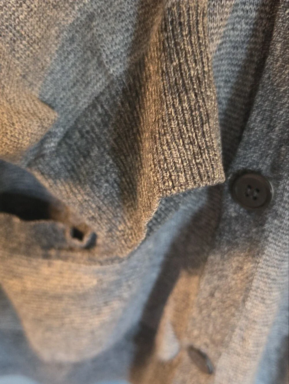 J. Crew Men's Marled Varsity Heather Gray V-Neck Button Cardigan